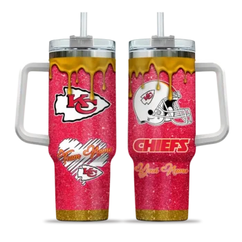 custom kansas city chiefs heart helmet motif red curved tumbler best selling.webp