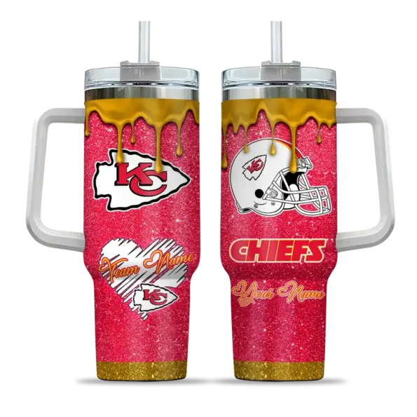 custom kansas city chiefs heart helmet motif red curved tumbler best selling.webp