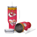 custom kansas city chiefs heart helmet motif red curved tumbler best selling.webp