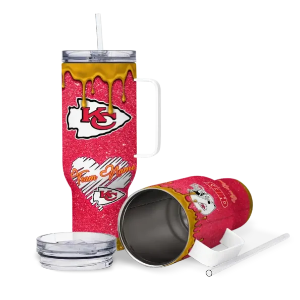 custom kansas city chiefs heart helmet motif red curved tumbler high quality.webp