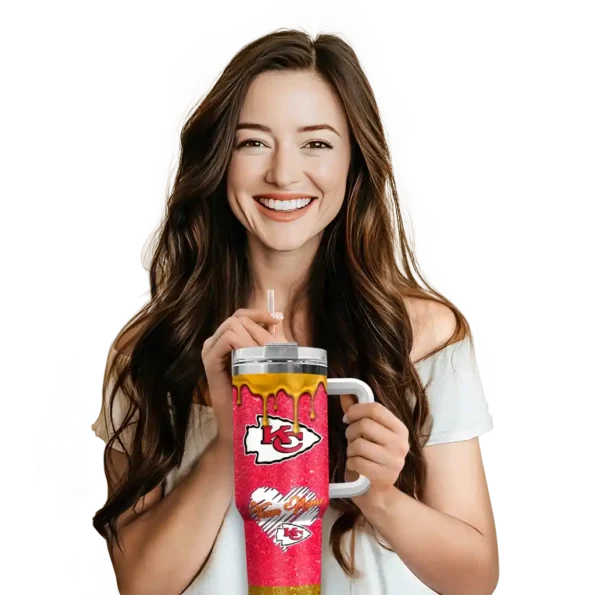 custom kansas city chiefs heart helmet motif red curved tumbler premium grade.webp