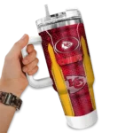 custom kansas city chiefs hexagon armor red curved tumbler best selling.webp