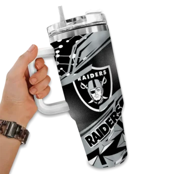 custom las vegas raiders abstract paths black curved tumbler fashion forward.webp