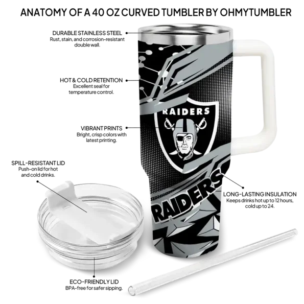 custom las vegas raiders abstract paths black curved tumbler new arrival.webp