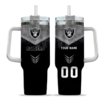 custom las vegas raiders arrow armor black curved tumbler best selling.webp