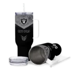 custom las vegas raiders arrow armor black curved tumbler best selling.webp