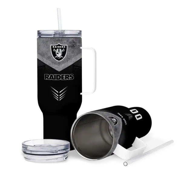 custom las vegas raiders arrow armor black curved tumbler high quality.webp