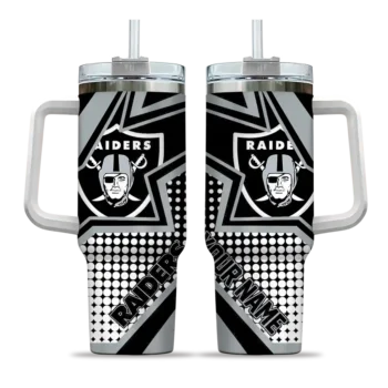 custom las vegas raiders arrow burst black curved tumbler best selling.webp