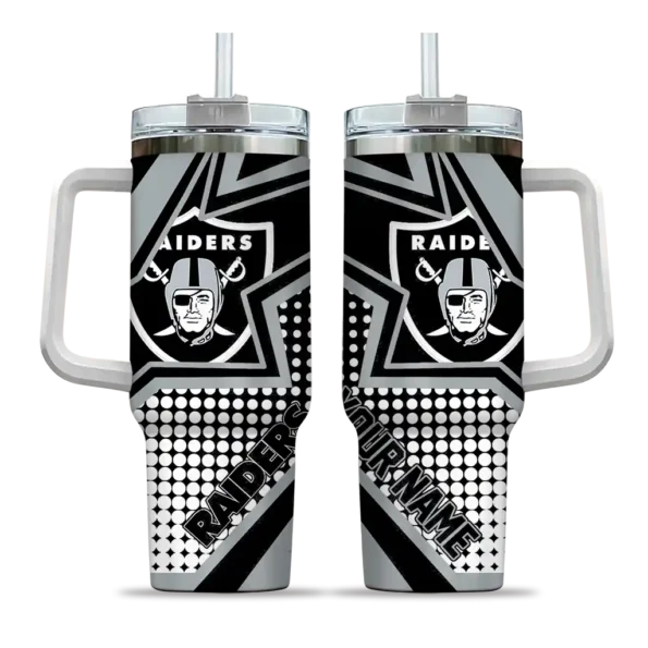 custom las vegas raiders arrow burst black curved tumbler best selling.webp
