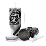custom las vegas raiders arrow burst black curved tumbler best selling.webp