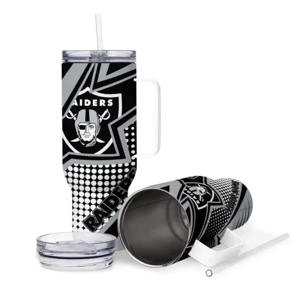 custom las vegas raiders arrow burst black curved tumbler high quality.webp