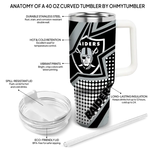 custom las vegas raiders arrow burst black curved tumbler new arrival.webp