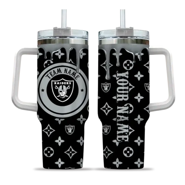 custom las vegas raiders bullseye drips black curved tumbler best selling.webp