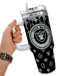 custom las vegas raiders bullseye drips black curved tumbler best selling.webp