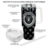 custom las vegas raiders bullseye drips black curved tumbler best selling.webp