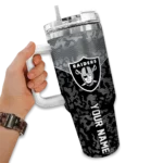 custom las vegas raiders chevron stripe black curved tumbler best selling.webp