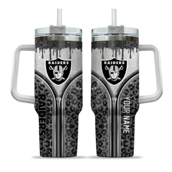 custom las vegas raiders leopard zipper black curved tumbler best selling.webp