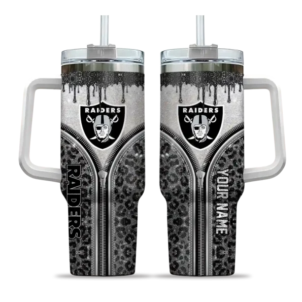 custom las vegas raiders leopard zipper black curved tumbler best selling.webp