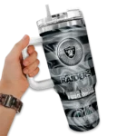 custom las vegas raiders marbled stripes black curved tumbler best selling.webp