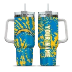 custom los angeles chargers burst swirl blue curved tumbler best selling.webp
