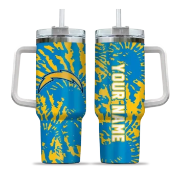 custom los angeles chargers burst swirl blue curved tumbler best selling.webp