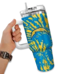 custom los angeles chargers burst swirl blue curved tumbler best selling.webp