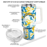 custom los angeles chargers camo mashup blue white curved tumbler best selling.webp