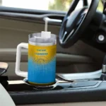 custom los angeles chargers gradient dots blue curved tumbler best selling.webp