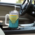 custom los angeles chargers hex texture blue curved tumbler best selling.webp