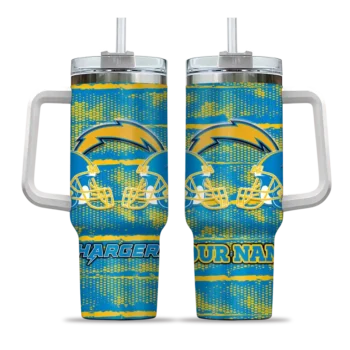 custom los angeles chargers honey streaks blue curved tumbler best selling.webp