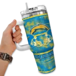 custom los angeles chargers honey streaks blue curved tumbler best selling.webp