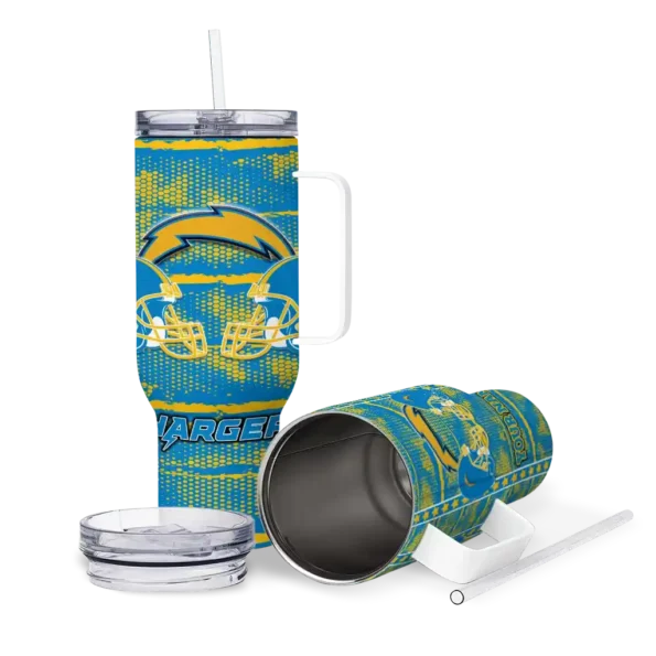 custom los angeles chargers honey streaks blue curved tumbler high quality.webp