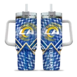 custom los angeles rams chevron angle blue curved tumbler best selling.webp