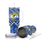 custom los angeles rams chevron angle blue curved tumbler best selling.webp