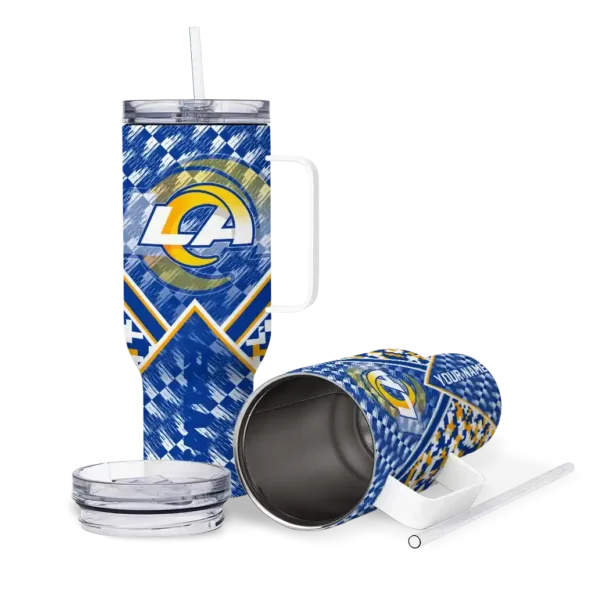 custom los angeles rams chevron angle blue curved tumbler high quality.webp