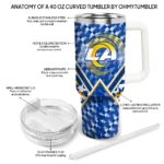 custom los angeles rams chevron angle blue curved tumbler best selling.webp