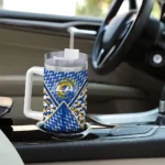 custom los angeles rams chevron angle blue curved tumbler best selling.webp
