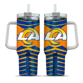 custom los angeles rams chevron layers blue curved tumbler best selling.webp