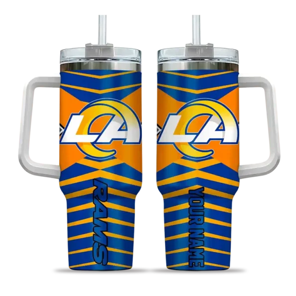 custom los angeles rams chevron layers blue curved tumbler best selling.webp