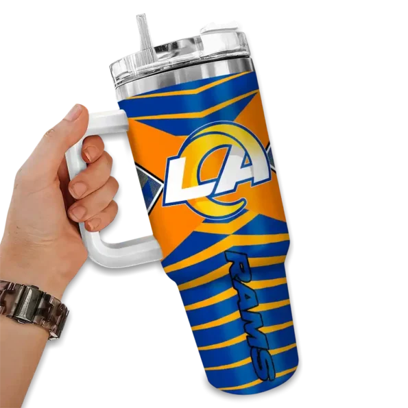 custom los angeles rams chevron layers blue curved tumbler fashion forward.webp