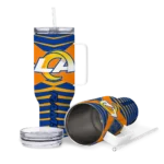 custom los angeles rams chevron layers blue curved tumbler best selling.webp