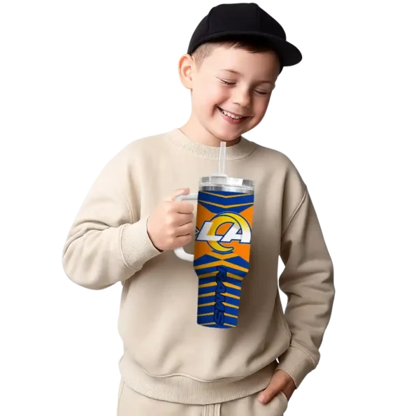 custom los angeles rams chevron layers blue curved tumbler latest model.webp