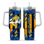 custom los angeles rams claw cut blue black curved tumbler best selling.webp