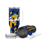 custom los angeles rams claw cut blue black curved tumbler best selling.webp