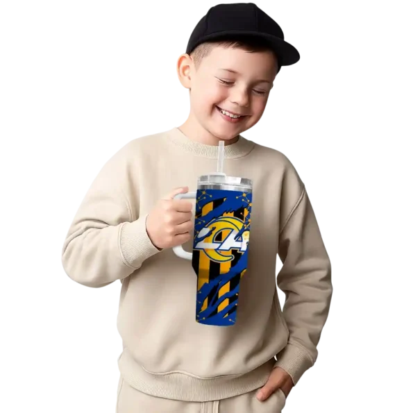 custom los angeles rams claw cut blue black curved tumbler latest model.webp