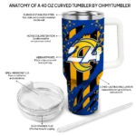 custom los angeles rams claw cut blue black curved tumbler best selling.webp
