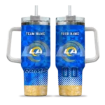 custom los angeles rams geometric prism blue curved tumbler best selling.webp