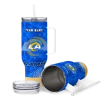 custom los angeles rams geometric prism blue curved tumbler best selling.webp