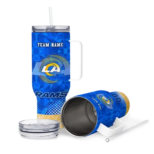 custom los angeles rams geometric prism blue curved tumbler high quality.webp
