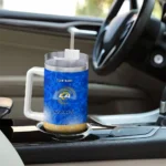 custom los angeles rams geometric prism blue curved tumbler best selling.webp